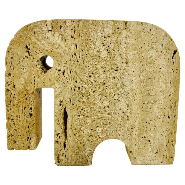 Italian Travertine Sculpture Elephant by Fratelli Mannelli, Italy, 1970s For Sale - Image 10 of 10