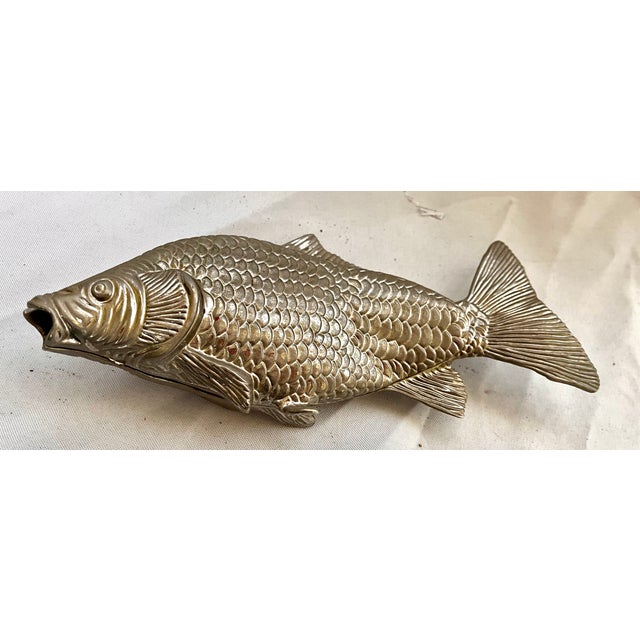 Mid 20th Century Vintage Italian Fish Metal Letter/Card Holder For Sale - Image 5 of 13