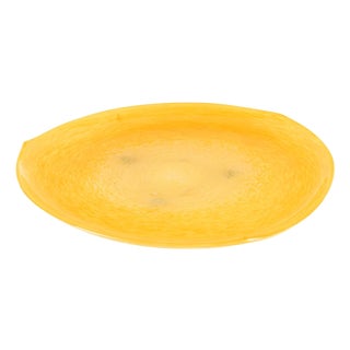 Large Art Deco Bowl in Yellow-Orange Pâte de Verre from Schneider, 1930s For Sale