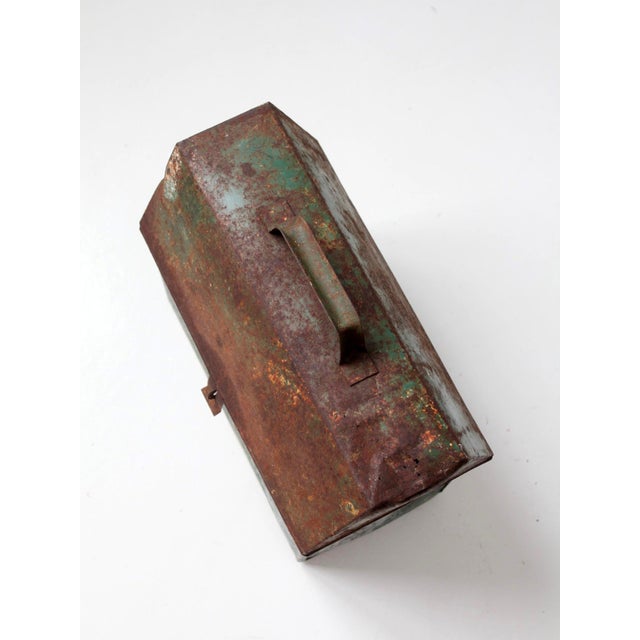 Green Mid-Century Green Galvanized Metal Toolbox For Sale - Image 8 of 16