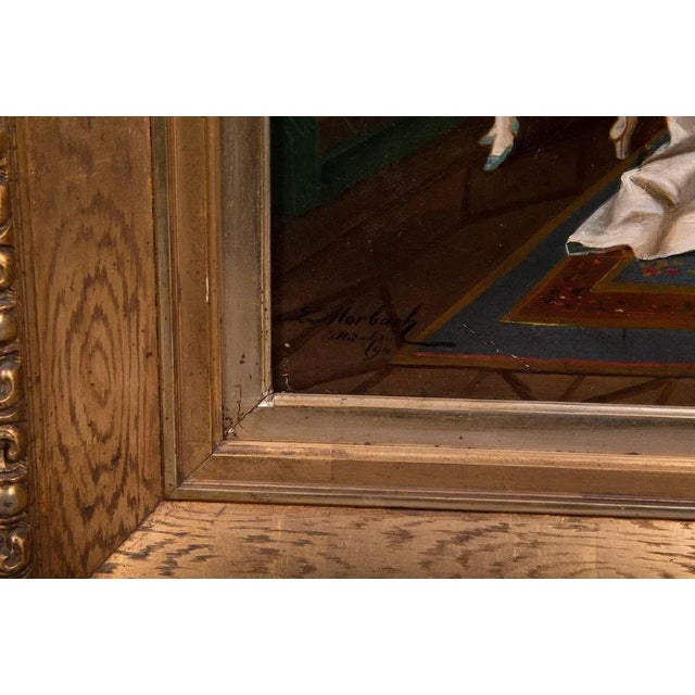 L. Morbach, Rococo Composition, 19th Century, Oil on Canvas, Framed For Sale - Image 8 of 11