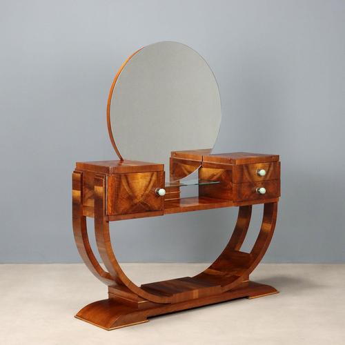 Art Deco Dressing Table Veneered in Walnut Pedule For Sale - Image 12 of 12