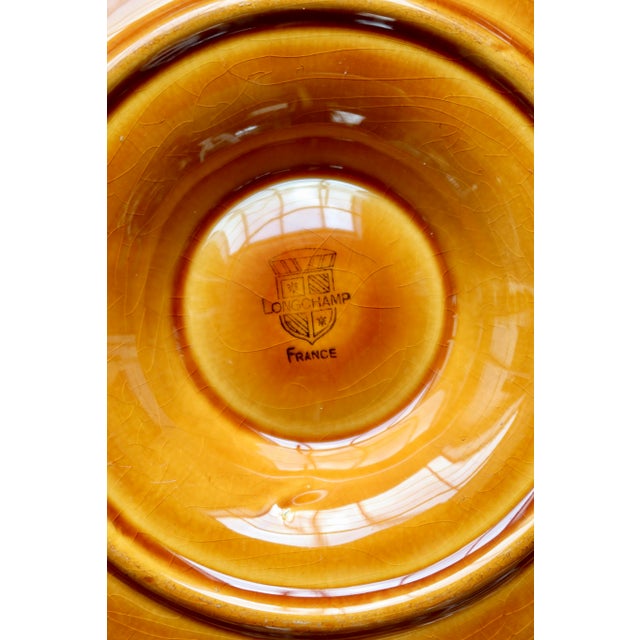 Ceramic Vintage Oyster Plates Ochre in Earthenware from Longchamp, 1960s, Set of 4 For Sale - Image 7 of 8