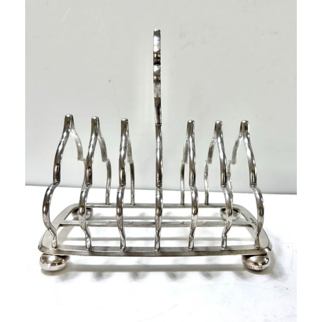 English Antique English Elkington & Co Silverplate Toast Rack – Late 19th Century For Sale - Image 3 of 7