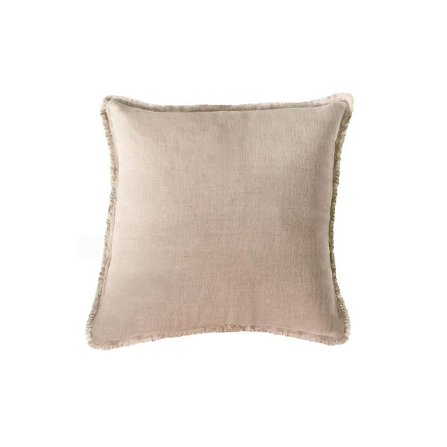 Contemporary Anaya Beige Soft Linen Pillow 26x26 For Sale - Image 3 of 3