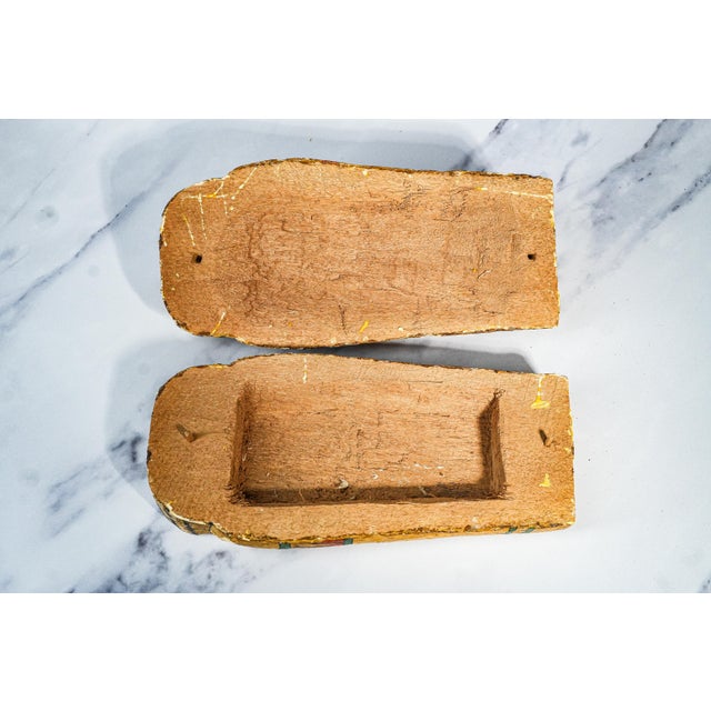 Colorful Vintage Egyptian Painted Wood Sarcophagus Box For Sale - Image 13 of 16