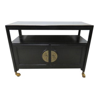 Mid-Century Black Server Bar Cart For Sale