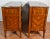 1880 French Louis XV Walnut Inlaid & Marble Top Pair Chest of Drawers / Commodes For Sale - Image 14 of 18