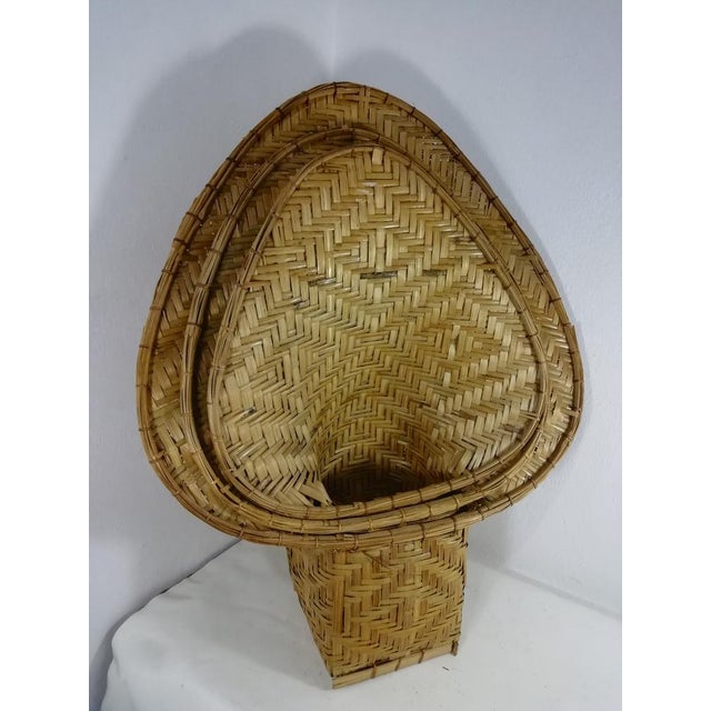Mid-Century Modern Hand-Woven Wicker Baskets, Italy, 1950s, Set of 3 For Sale - Image 3 of 10