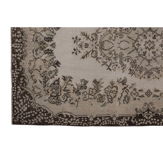 Vintage Distressed Sparta Rug With Floral Border 5'5'' X 9'2'' For Sale - Image 4 of 11