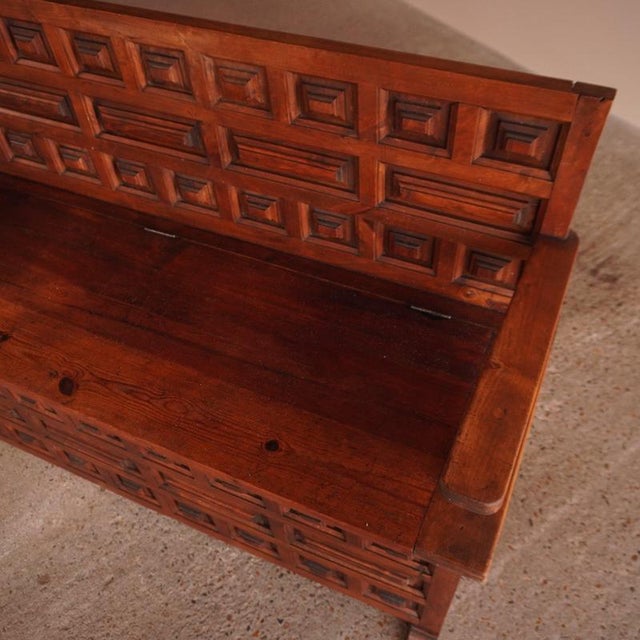 2000 - 2009 Spanish Wooden Storage Bench For Sale - Image 5 of 11