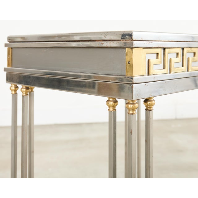 Steel Bronze Neoclassical Directoire Style Console Table Desk For Sale - Image 15 of 18