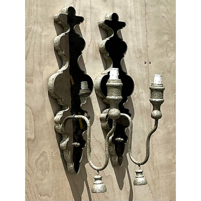 Vintage Mirrored Glass Sconces - Pair For Sale - Image 12 of 12
