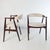 Mid-Century Modern Dining Chairs in Bouclé and Walnut attributed to Thomas Harlev, 1960s, Set of 2 For Sale - Image 4 of 11