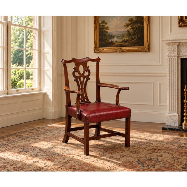 Antique George III Mahogany Chippendale Armchair, 1780 For Sale - Image 9 of 10