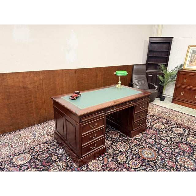 English Desk in Teak with Leather For Sale - Image 3 of 18