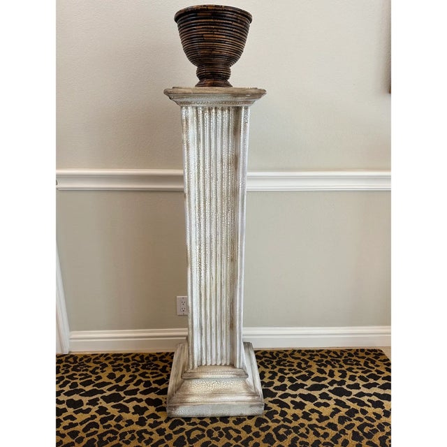 Vintage 1980’s 52” Pedestal Display Columns - A Pair For Sale - Image 11 of 15