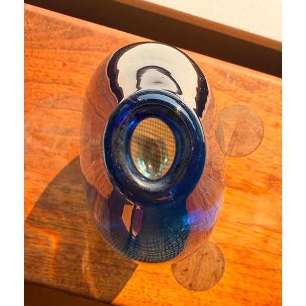 Midcentury Vintage Glass Vase Sven Palmqvist Produced by Orrefors in Sweden Signed For Sale In Minneapolis - Image 6 of 7