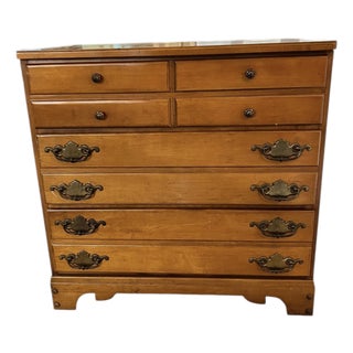 Mid Century Maple Five Drawer Chest of Drawers For Sale