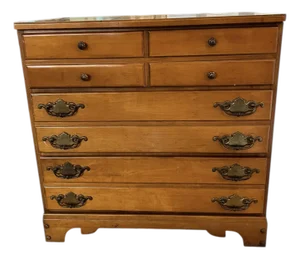 Mid Century Maple Five Drawer Chest of Drawers