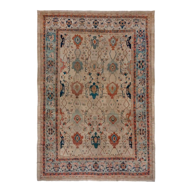 Extraordinary Persian Antique Bibikabad Rug no. 10557 For Sale