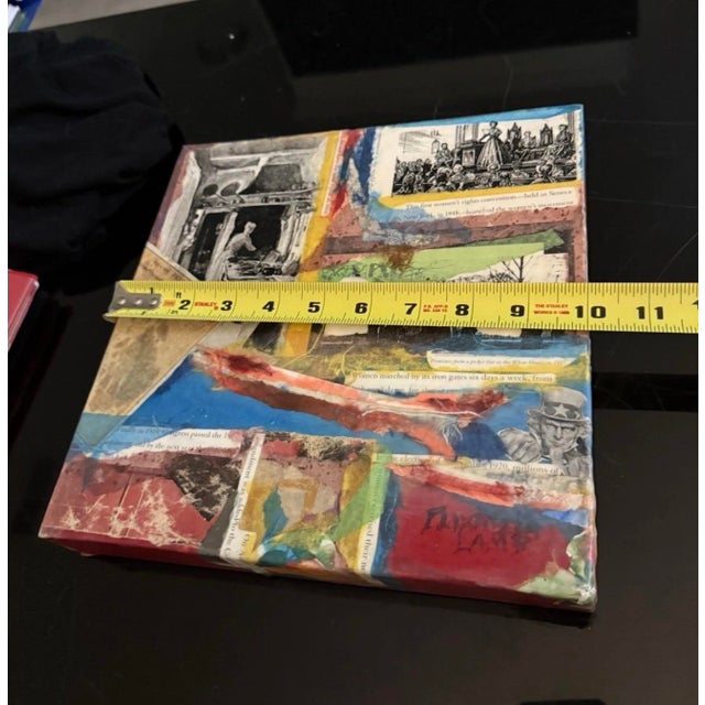 1970s Elizabeth Lamb Original Mixed Media Collage Art on Canvas For Sale In Atlanta - Image 6 of 6