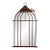 Vintage Iron Bird Cage Parrot Antique Brown Heavy wall.mirror by Horchow For Sale