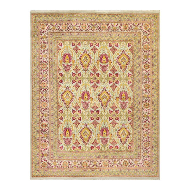 Mogul Collection Hand-Knotted Area Rug - Ivory 8' 0" x 10' 1" For Sale