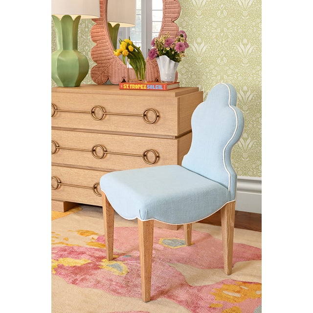 Worlds Away Matthew Izzo Home Roderick Cerused Oak Three Drawer Chest With Brass Accents For Sale - Image 4 of 9