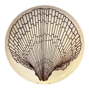 Fitz and Floyd Brown Shell 12” Round Platter