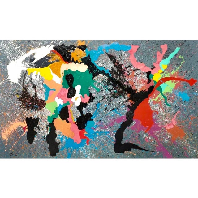 Ronald Davis, Large Color California Abstract Expressionist Copolymer Vinyl Painting Ron Davis, 1983 For Sale - Image 14 of 18