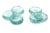 These lovely pair of studio artist signed light sea green glass tiered stacked candlesticks are from 1993. They are signed...
