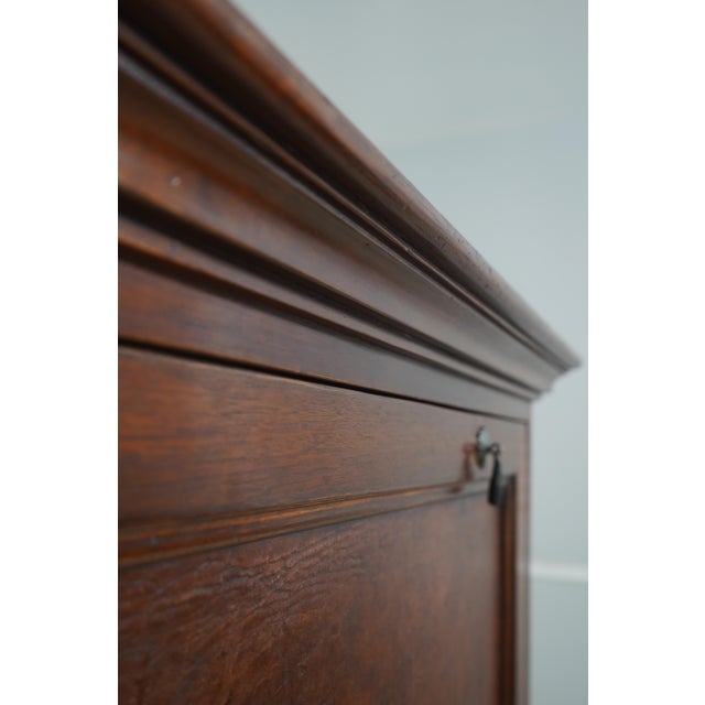 Wood Vintage Mahogany Drop Front Wine Bar Secretary Desk For Sale - Image 7 of 18