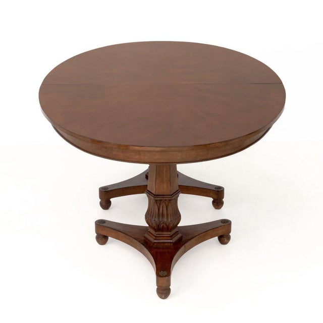 Brown Regency Style Twin Pedestal Extending Dining Table For Sale - Image 8 of 11