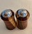 Artisan Colorful Etched Turned Wood Salt & Pepper Shakers- a Pair For Sale - Image 4 of 8