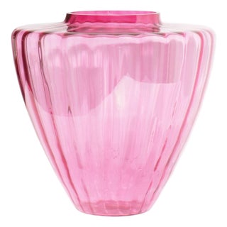 Pilgrim Glass Cranberry Oversized Vase For Sale