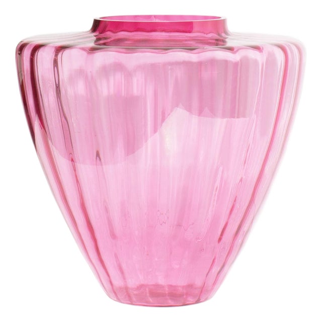 Pilgrim Glass Cranberry Oversized Vase For Sale