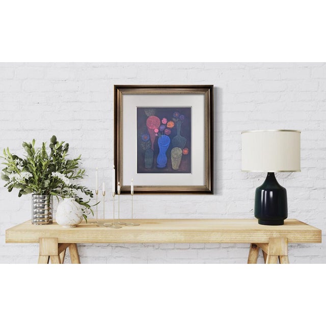 Paul Klee Paul Klee Flowers in Glasses 1940s Limited Edition Lithograph Custom Framed Coa For Sale - Image 4 of 6