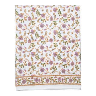 Gina Flat Sheet, Twin - Lilac & Green For Sale