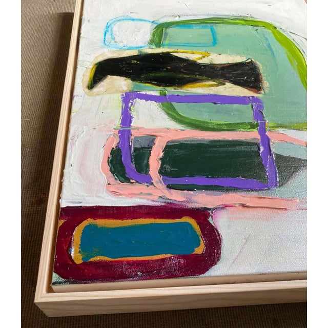 Contemporary Family Portrait #5 (Framed Contemporary Abstract Multimedia Painting), Guy Lyman For Sale - Image 3 of 6