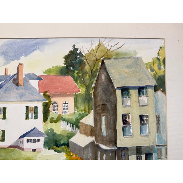 2000 - 2009 "Downtown Cohasset" Watercolor by Patricia McCarthy For Sale - Image 5 of 7