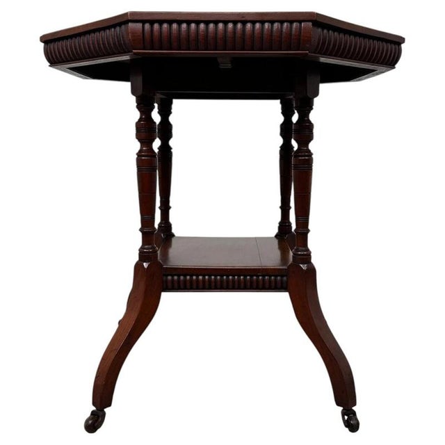 Antique English Octagonal Mahogany Side Table For Sale - Image 6 of 8