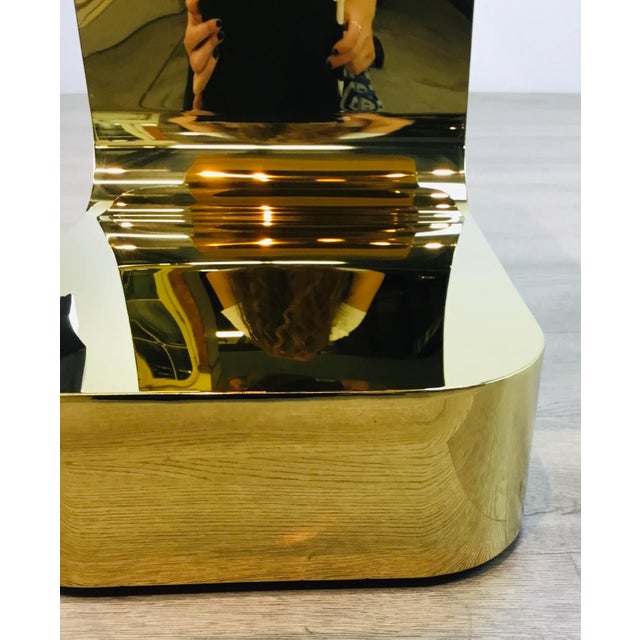 Interlude Home Interlude Home Modern Brass Finished Metal Dorset Rectangular Side Table For Sale - Image 4 of 5