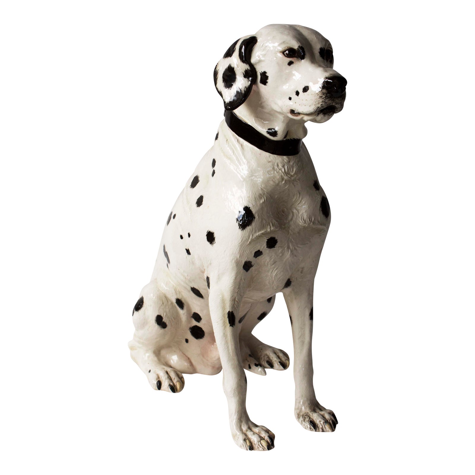 Vintage Porcelain Dalmatian Large & Lifelike Dog Statue Chairish