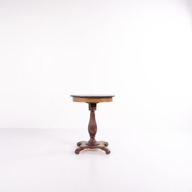 Side Table with Hand-Polished Mahogany Top, 1890s For Sale - Image 3 of 13