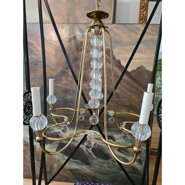 Mid Century Modern Designer Italian Chandelier 1950's For Sale - Image 14 of 14