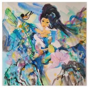Li Qing-Yan, Flying Apsaras Crossing Mountains, 2019, Ink on Paper