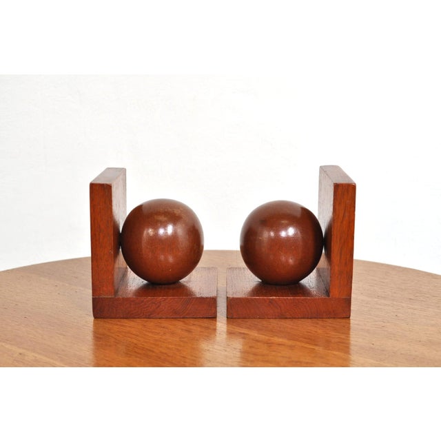Art Deco Oak Bookends, 1930s, Set of 2 For Sale - Image 6 of 9