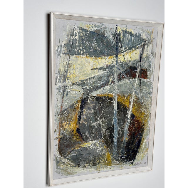 Ingrid Bade, Abstract Landscape, 1960s, Oil on Canvas, Framed For Sale - Image 14 of 18