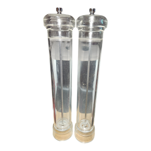 Sigi Vintage Clear Salt & Pepper Grinder Mills Italy 16" 1 Pair